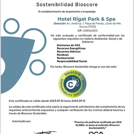 Rigat Park & - Adults Recommended 5* Lloret de Mar